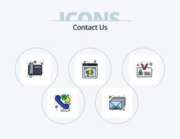 Contact Us Line Filled Icon Pack 5 Icon Design. location. send. checked. phone. email vector