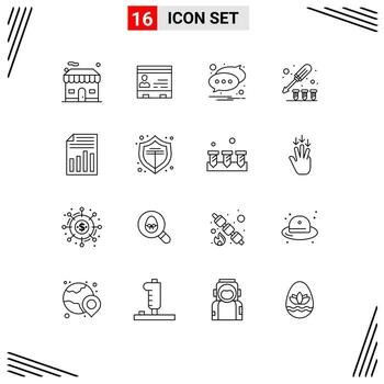 grupo de 16 esquemas modernos establecidos para la notificación de texto de la oficina del controlador de herramientas elementos de diseño vectorial editables vector