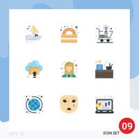 Universal Icon Symbols Group of 9 Modern Flat Colors of cloud arrow study upload idea Editable Vector Design Elements