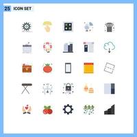 Modern Set of 25 Flat Colors and symbols such as cultural sound tab recorder audio Editable Vector Design Elements