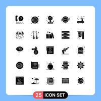 paquete de iconos de vector de stock de 25 signos y símbolos de línea para elementos de diseño de vector editables de copia de seguridad en sentido horario en todo el mundo