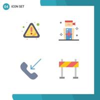 Modern Set of 4 Flat Icons and symbols such as alert mobile error people phone Editable Vector Design Elements