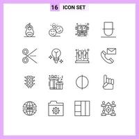 Editable Vector Line Pack of 16 Simple Outlines of cut person emoji human public transport Editable Vector Design Elements