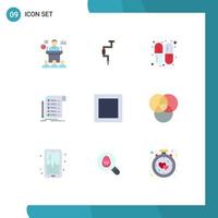 Stock Vector Icon Pack of 9 Line Signs and Symbols for checklist invoice tool report pills Editable Vector Design Elements