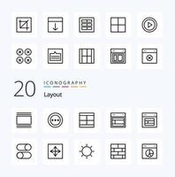 20 Layout Line icon Pack like interface arrange order tool interface vector