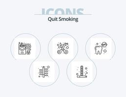 Quit Smoking Line Icon Pack 5 Icon Design. home. no. fire. care. not allowed vector