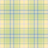 Plaid seamless pattern in yellow. Check fabric texture. Vector textile print.