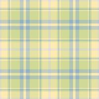 Plaid seamless pattern in yellow. Check fabric texture. Vector textile print.