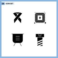 Modern Set of Solid Glyphs Pictograph of ribbon delete solidarity mining performance Editable Vector Design Elements