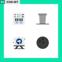 Set of 4 Modern UI Icons Symbols Signs for amplifier drawing speaker plant stationery Editable Vector Design Elements