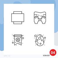 conjunto de 4 iconos de interfaz de usuario modernos símbolos signos para decoración de diseño tipo tarjeta huevo elementos de diseño vectorial editables vector