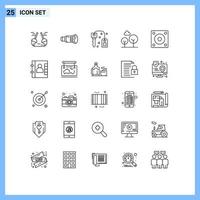 25 Creative Icons Modern Signs and Symbols of gadgets tree media evergreen tree success Editable Vector Design Elements