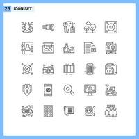 25 Creative Icons Modern Signs and Symbols of gadgets tree media evergreen tree success Editable Vector Design Elements