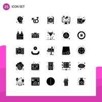 25 Universal Solid Glyphs Set for Web and Mobile Applications discount advertising paid megaphone social media Editable Vector Design Elements