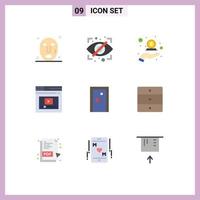 Flat Color Pack of 9 Universal Symbols of aperture website cash back web internet Editable Vector Design Elements