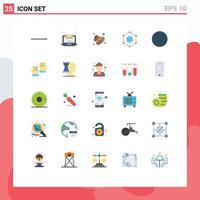 Modern Set of 25 Flat Colors and symbols such as circle connection fruit data network Editable Vector Design Elements