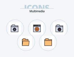 Multimedia Line Filled Icon Pack 5 Icon Design. . . folder. new. app vector