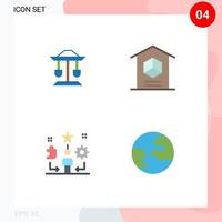 User Interface Pack of 4 Basic Flat Icons of drum user balance logistic talent Editable Vector Design Elements