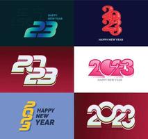 Big Set of 2023 Happy New Year logo text design 2023 number design template vector