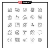 Line Pack of 25 Universal Symbols of solution business education puzzle social Editable Vector Design Elements