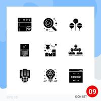 9 Universal Solid Glyphs Set for Web and Mobile Applications customer box easter laptop device Editable Vector Design Elements