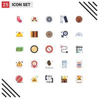 Stock Vector Icon Pack of 25 Line Signs and Symbols for helmet sport wheel volleyball ball Editable Vector Design Elements