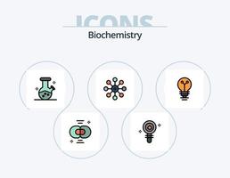 paquete de iconos llenos de línea de bioquímica 5 diseño de iconos. bioquímica. encontrar. bioquímica. laboratorio. laboratorio vector