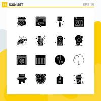 16 Creative Icons Modern Signs and Symbols of tool design form web food Editable Vector Design Elements