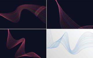 Collection of geometric minimal lines pattern set vector