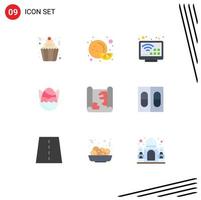 Pack of 9 creative Flat Colors of location baby entertainment easter egg Editable Vector Design Elements