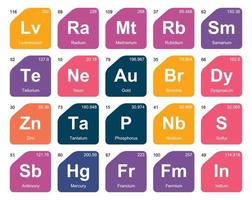 20 Preiodic table of the elements Icon Pack Design vector