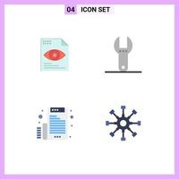 Flat Icon Pack of 4 Universal Symbols of file file computing tool business Editable Vector Design Elements