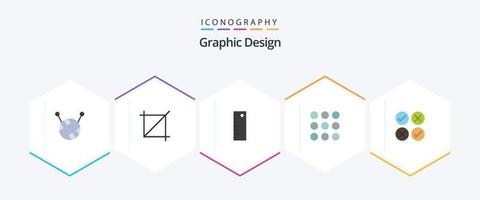 Design 25 Flat icon pack including . dots. tick vector