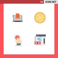 4 Universal Flat Icons Set for Web and Mobile Applications features touch online web hand Editable Vector Design Elements