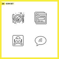 User Interface Pack of 4 Basic Filledline Flat Colors of bacon sclaes page help message Editable Vector Design Elements