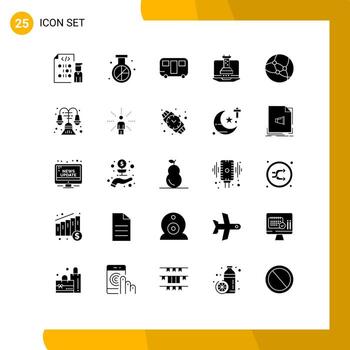 25 Solid Glyph concept for Websites Mobile and Apps marketing strategy optimization digital travel Editable Vector Design Elements