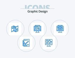 diseño gráfico paquete de iconos azules 5 diseño de iconos. Cuota. diseño. aumento. redactor gráfico papel vector