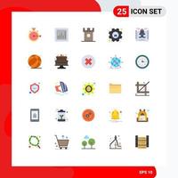 Modern Set of 25 Flat Colors and symbols such as business user ancient profile historic Editable Vector Design Elements