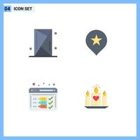 Modern Set of 4 Flat Icons Pictograph of console development outline stare web Editable Vector Design Elements