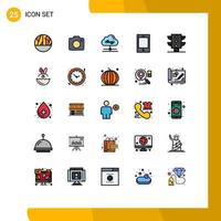 25 iconos creativos signos y símbolos modernos de mapas tableta compartir dispositivos de teléfono elementos de diseño vectorial editables vector