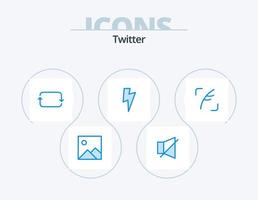 diseño de iconos del paquete de iconos azules de twitter 5. social. pluma. parte delantera. gorjeo. poder vector