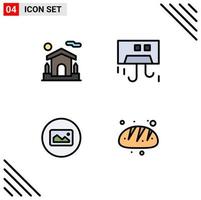 Stock Vector Icon Pack of 4 Line Signs and Symbols for home image estate cooling basic Editable Vector Design Elements