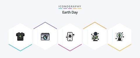Earth Day 25 FilledLine icon pack including day. green. day. day. safe vector