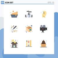 Set of 9 Modern UI Icons Symbols Signs for print goods negative box scalpel Editable Vector Design Elements