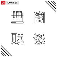 Universal Icon Symbols Group of 4 Modern Filledline Flat Colors of chemical flask flasks lab glassware baby science Editable Vector Design Elements