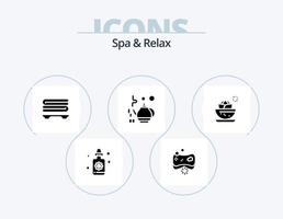 Spa And Relax Glyph Icon Pack 5 Icon Design. . teapot . spa. tea . wellness vector