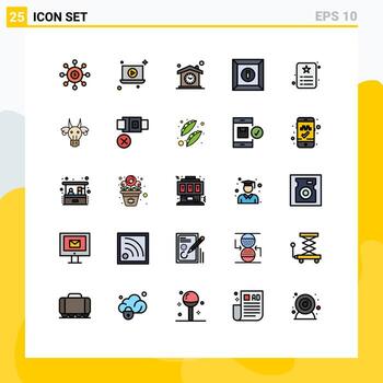 25 Filled line Flat Color concept for Websites Mobile and Apps id product home edit design Editable Vector Design Elements