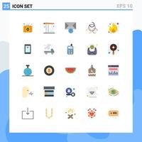 User Interface Pack of 25 Basic Flat Colors of app money message marketing business Editable Vector Design Elements