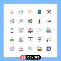 25 iconos creativos, signos y símbolos modernos de color, esfuerzos de descarga de aplicaciones, pulgares de aplicaciones, elementos de diseño vectorial editables vector