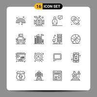 16 Creative Icons Modern Signs and Symbols of car popsicle communication food candy Editable Vector Design Elements